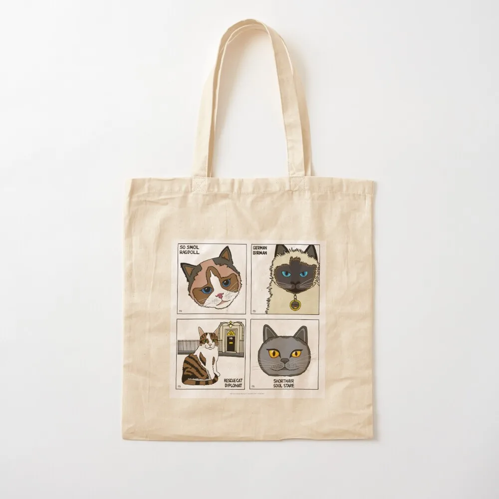 A collection of cats Tote Bag Canvas bags luxury women custom tote bag foldable reusable bag