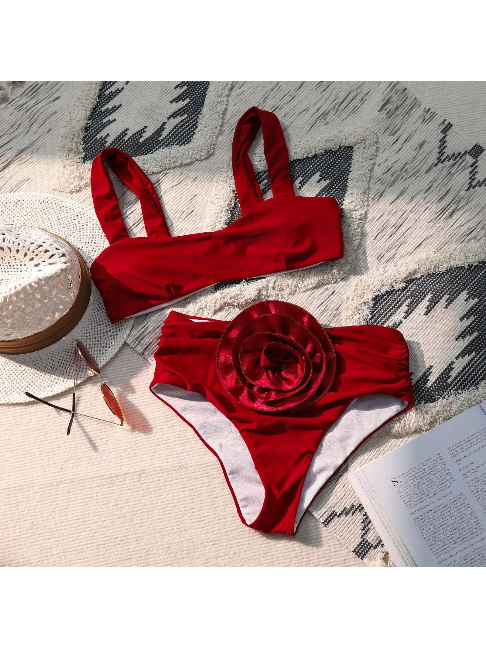 

Женский раздельный купальник 3D Flikini из полиэстера с чашечками, без косточек, с уникальным дизайном