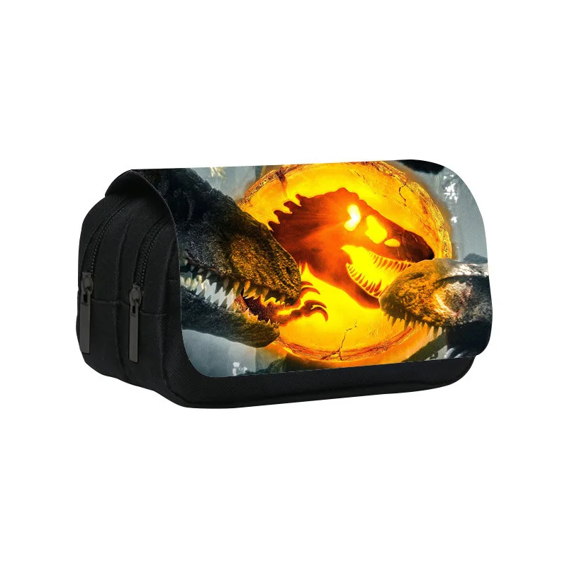 Jurassic World 3 double-layer pencil case student pencil case Jurassic World stationery bag
