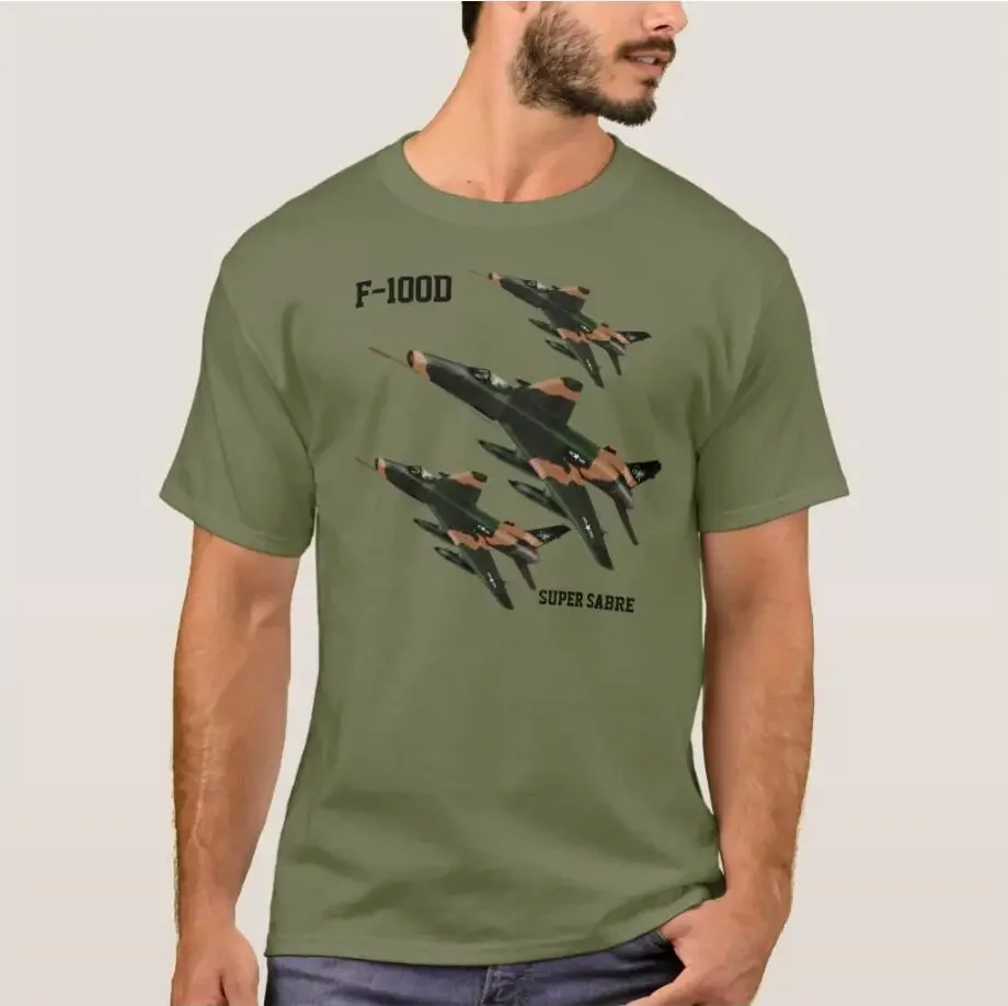 Super Sabre F100 Fighter Air Force Men T-Shirt Short Sleeve Casual Casual O-Neck T Shirt Mens Clothing