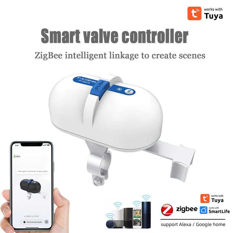 Tuya Valve Controller Portable Automation Control Gas Alarm Solution Voice Control Water Self-cutting Solution Practical