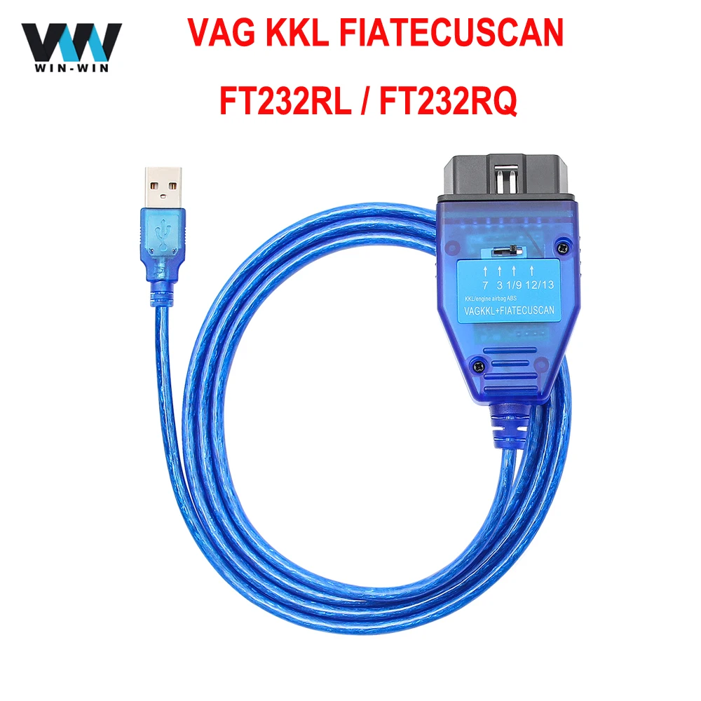 VAG KKL Fiat ECU SCAN OBD2 Diagnostic Cable FTDI FT232RL/FT232RQ Car Ecu Scan Tool For VAG KKL 409.1 Fiat ECUScan