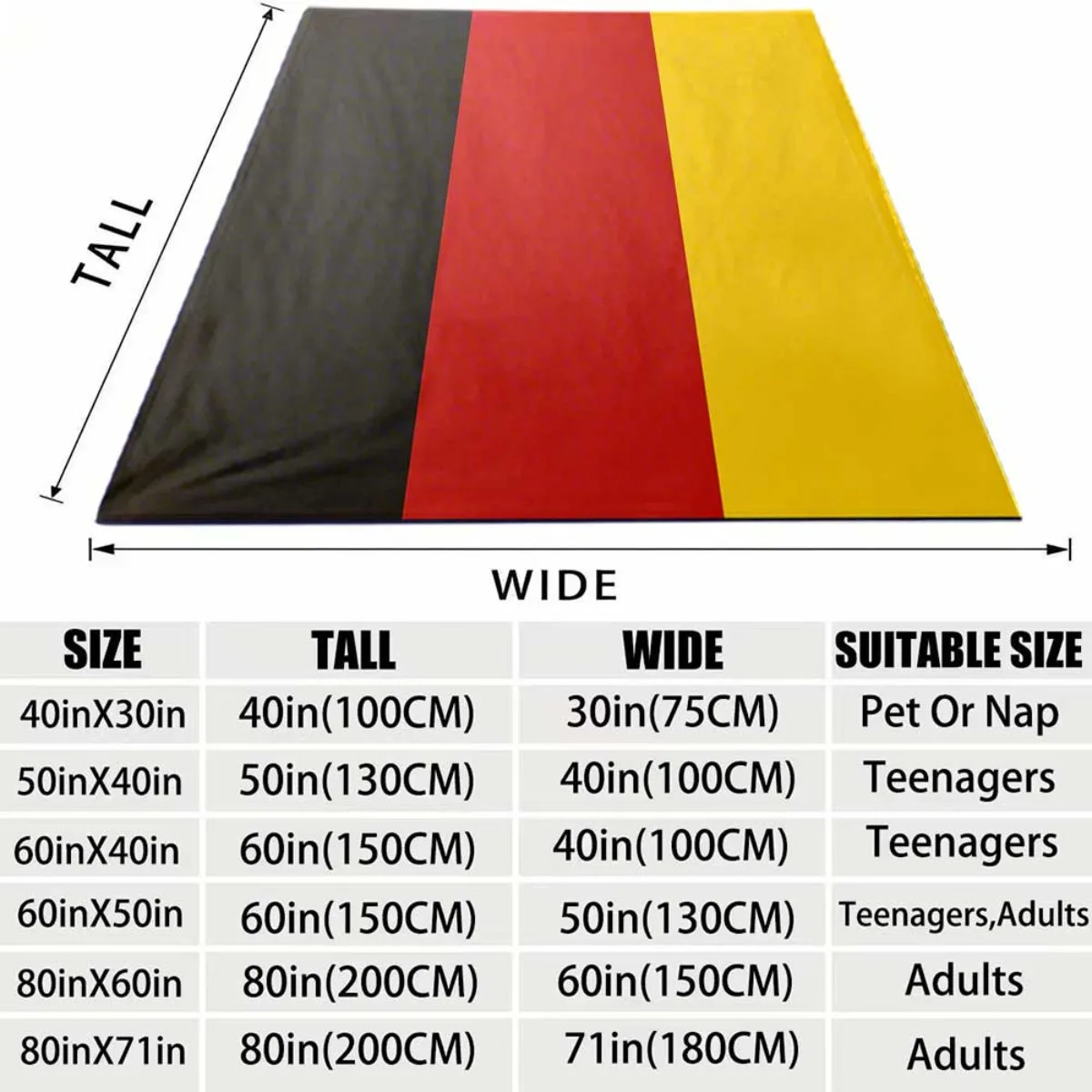 Germany Flag Throw Blanket Cozy Plush Decorative Throw for Sofa Couch Bedding Home Decor Gift