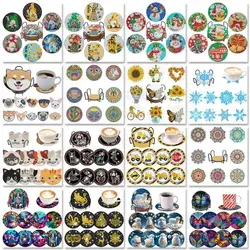GATYZTORY 6/8pcs Christmas Diamond Painting Coaster Kit DIY Diamond Art Coaster Cup Cushion Tablemat Chriatmas Gift Party Decor