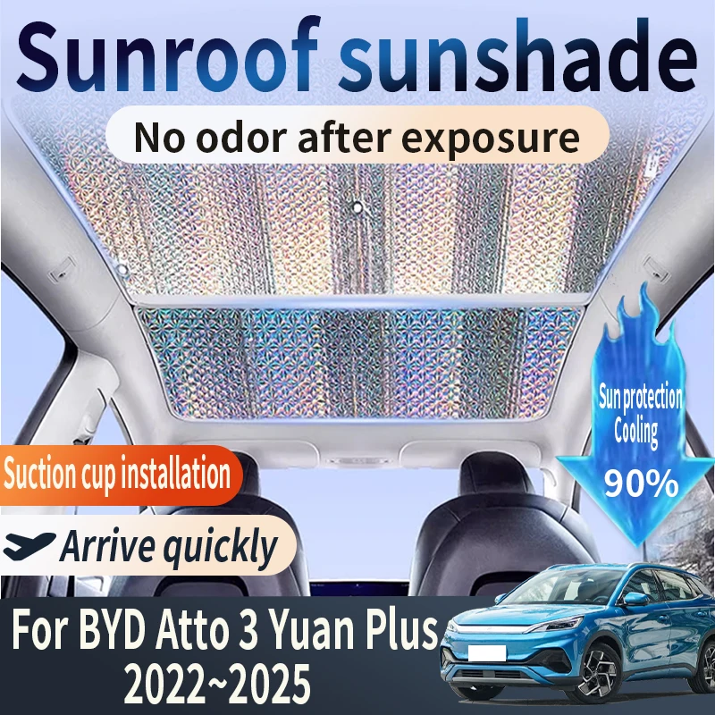 

Auto Part For BYD Atto 3 Yuan Plus 2022~2025 Car Sunroof Sunshade Suitable 2X Heat Insulation Sun Protection Cooling Accessories