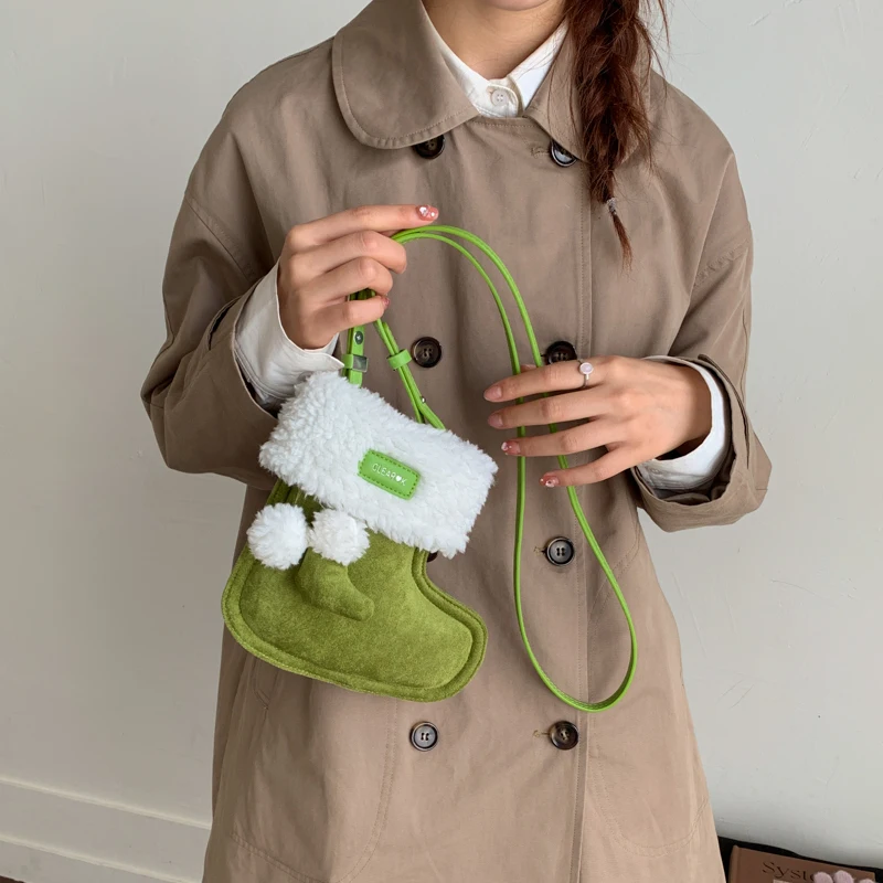 2025 عيد الميلاد نمط جديد فو الجلد المدبوغ حقائب كتف تصميم فريد شخصية الإبداعية المحمولة لطيف ريترو الفتيات حقائب كروسبودي #3