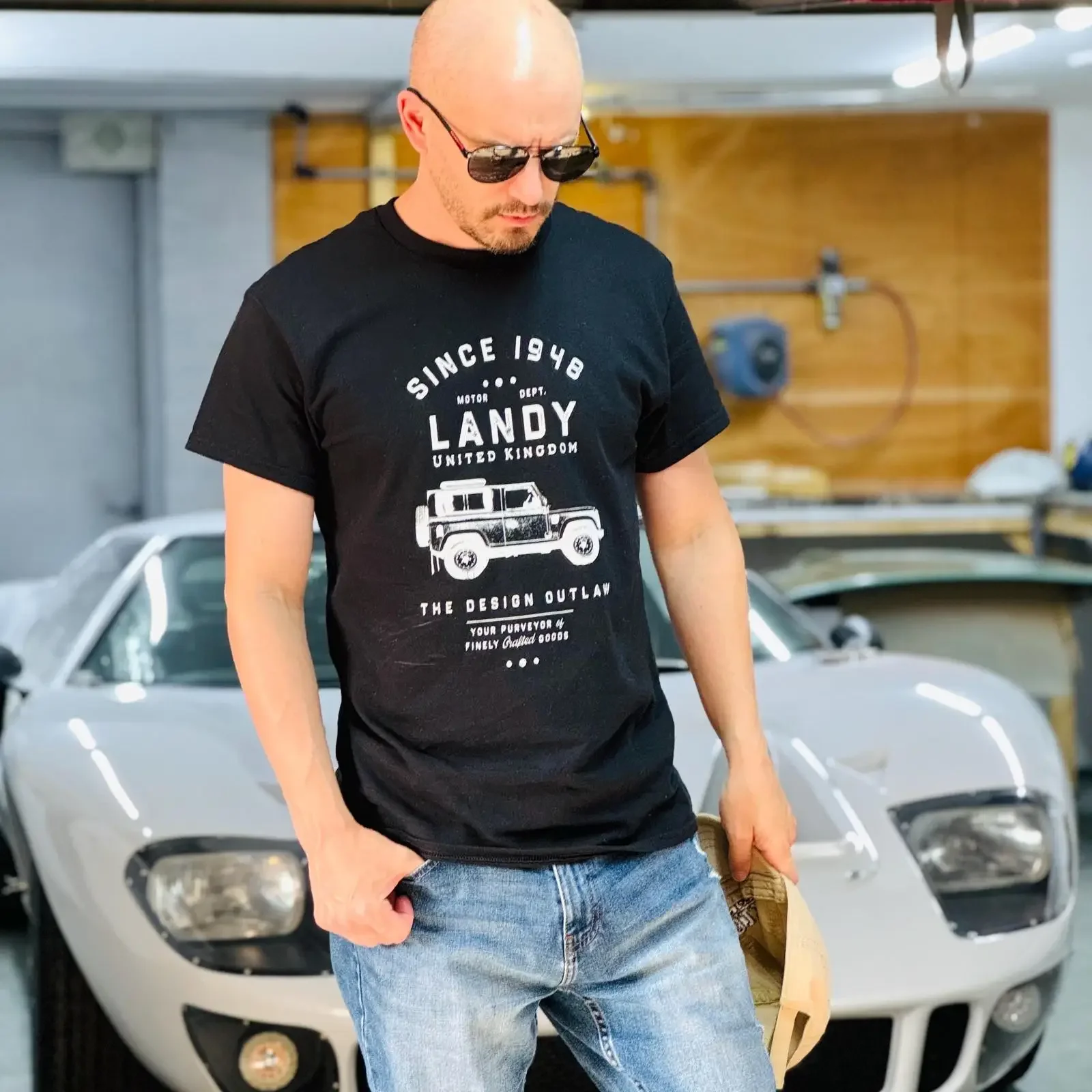 Landy T Shirt Vintage Defender Classic British Car vintage Washed Stretched Breathable Comfortable graphic Casual Soft