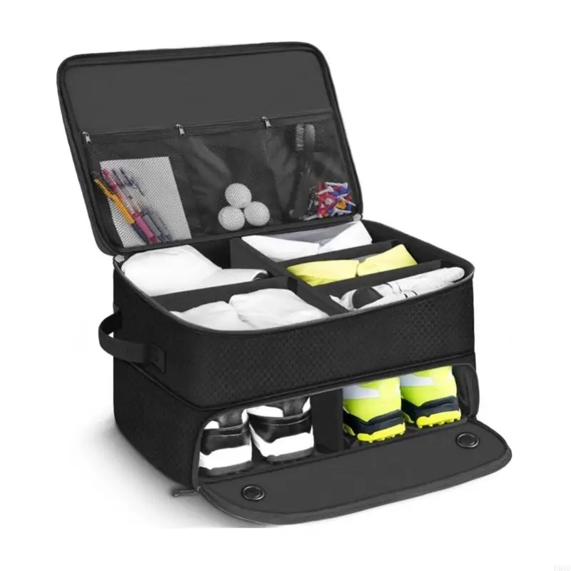 Multi Compartment Golf Bag with Adjustable Water Resistant Polyester Foldable Design for Car Backpack Storage