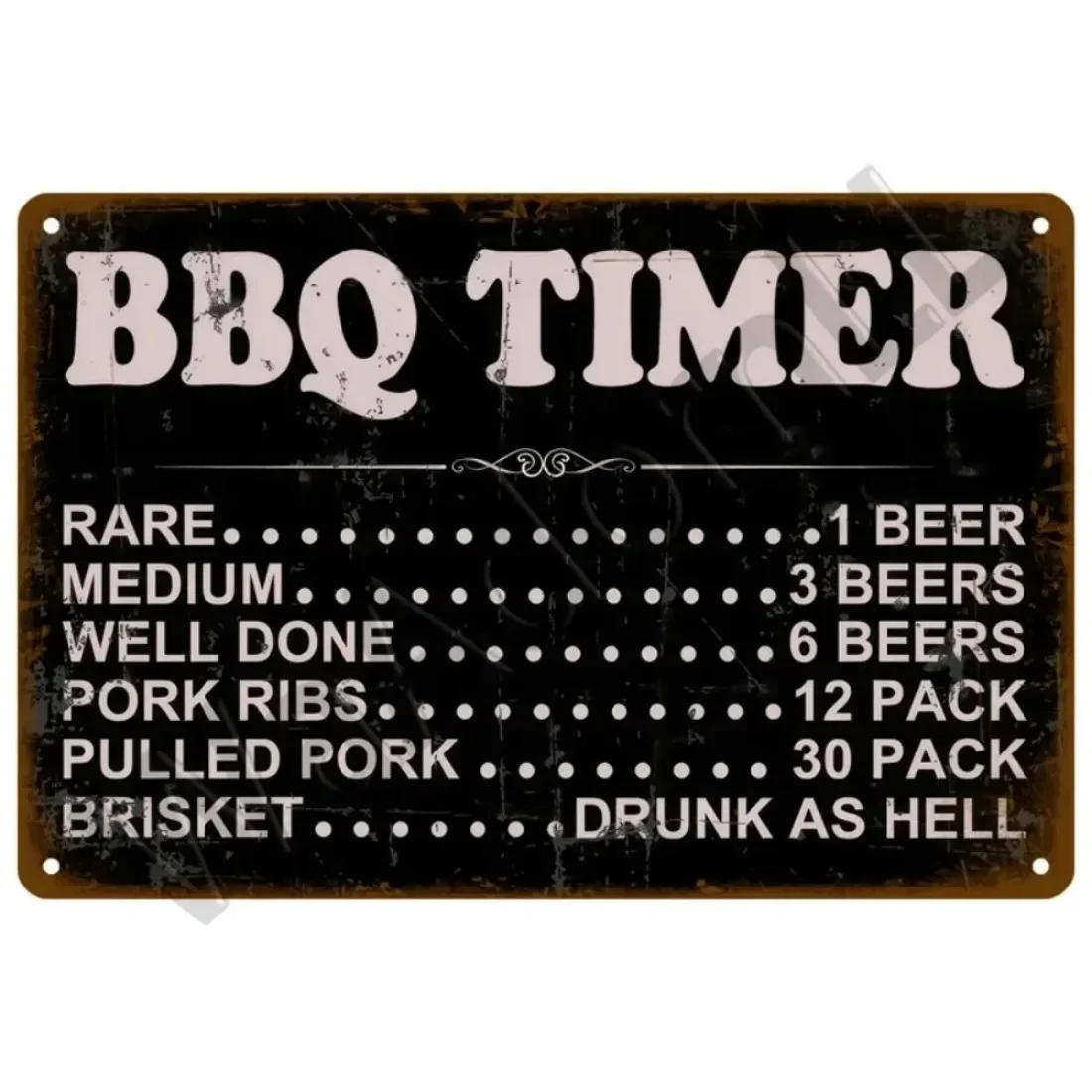 Retro BBQ Grill King Metal Tin Sign - 