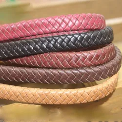 REGELIN 1meter 10x5mm Flat Braided Genuine Leather Cord Black  Brown Cow Leather  Cord String Rope DIY Necklace Bracelet Making