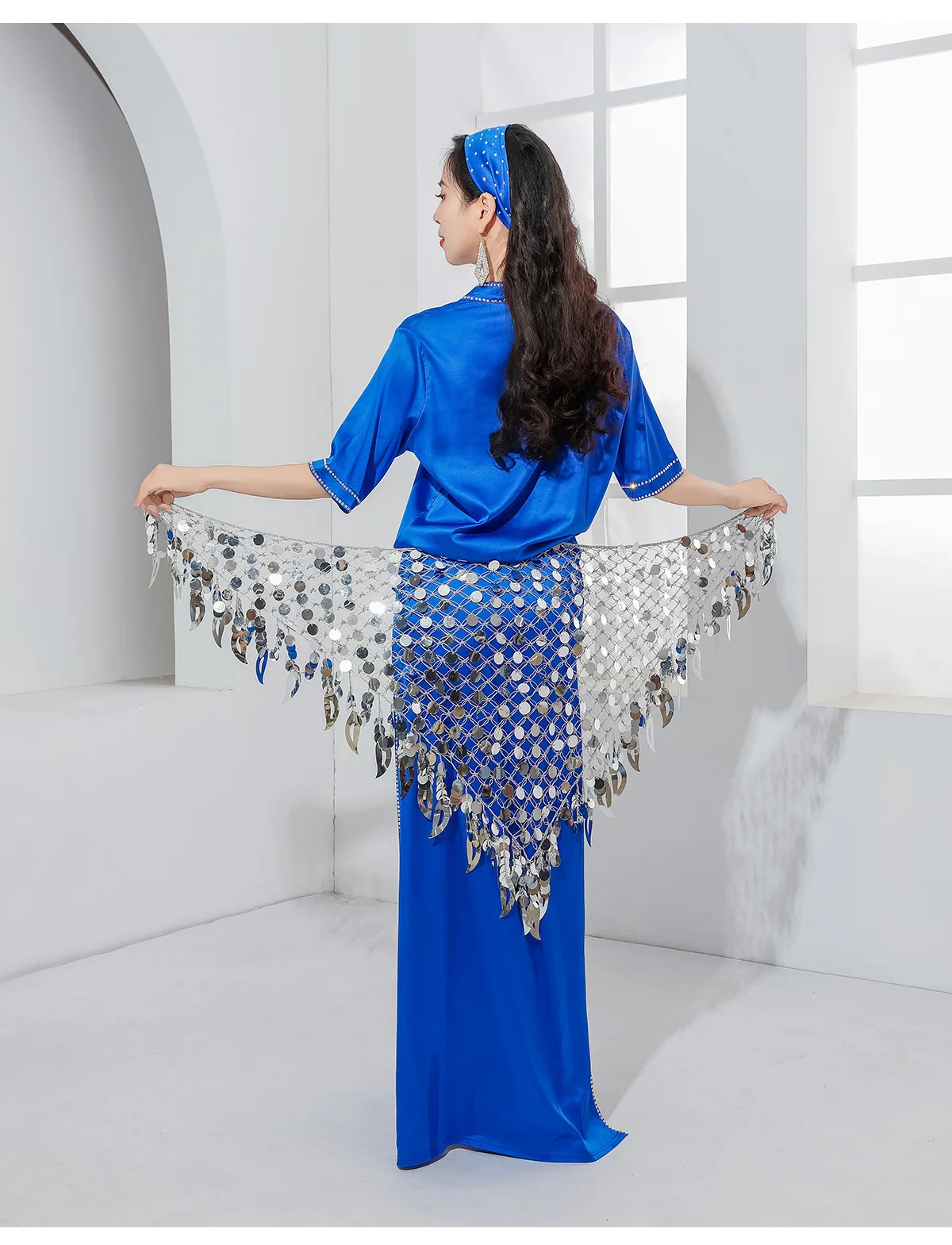 أداء الرقص الشرقي زي رداء قطعة واحدة فساتين شابي ممارسة البدلة بلدي أداء الرقص الشرقي زي 4 قطعة/3 قطعة #2