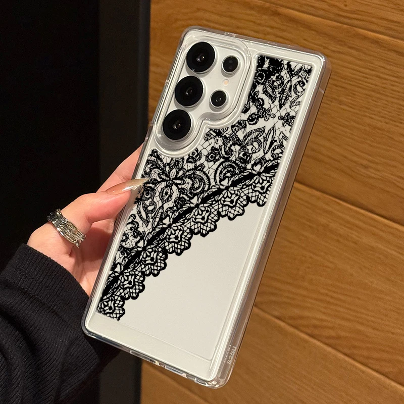 Personalisierte, mit Spitze bedruckte, transparente Hülle für Samsung Galaxy S25 Ultra S24 S23 S22 S21Plus FE A16 A15 A56 A55 A54 A53 A36 5G Coque – Detail 4