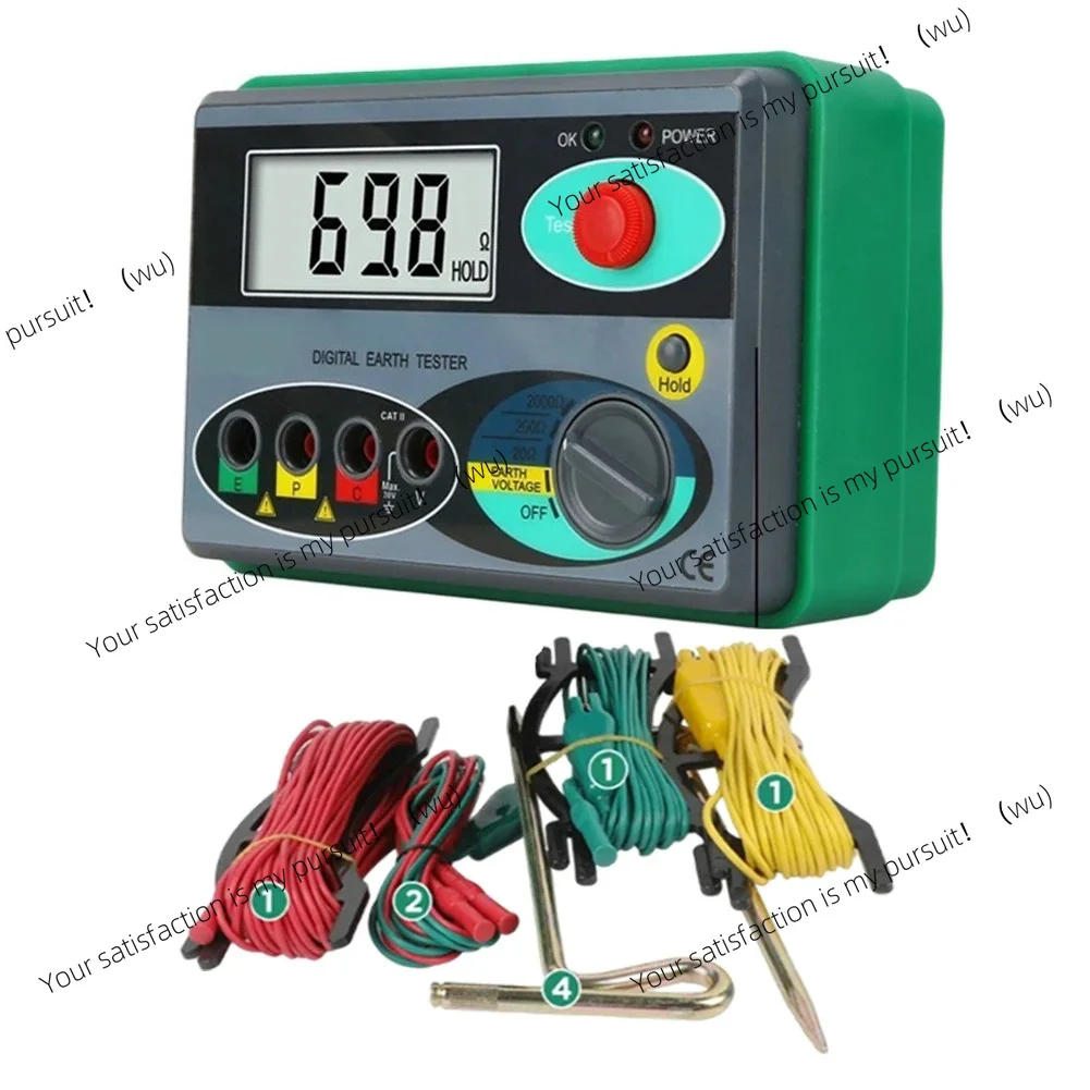 Digital Insulation Resistance Megohmmeter Professional Ohm Tester Fast Measuring Tool with Overload Protection for Multi Scenes
