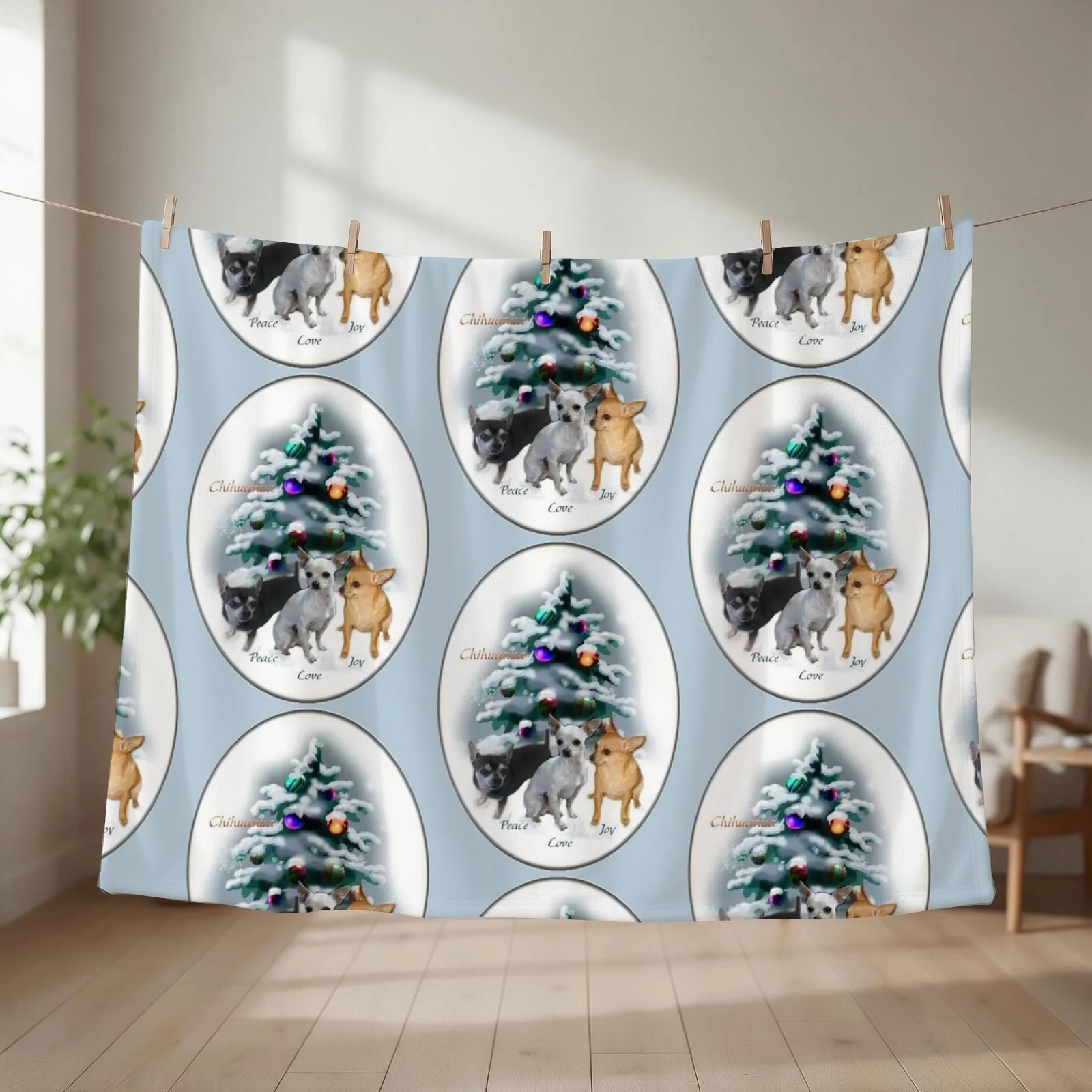 Chihuahua Trio Christmas Gifts Throw Blanket Cute Large Plaid on the sofa Luxury Designer Blankets