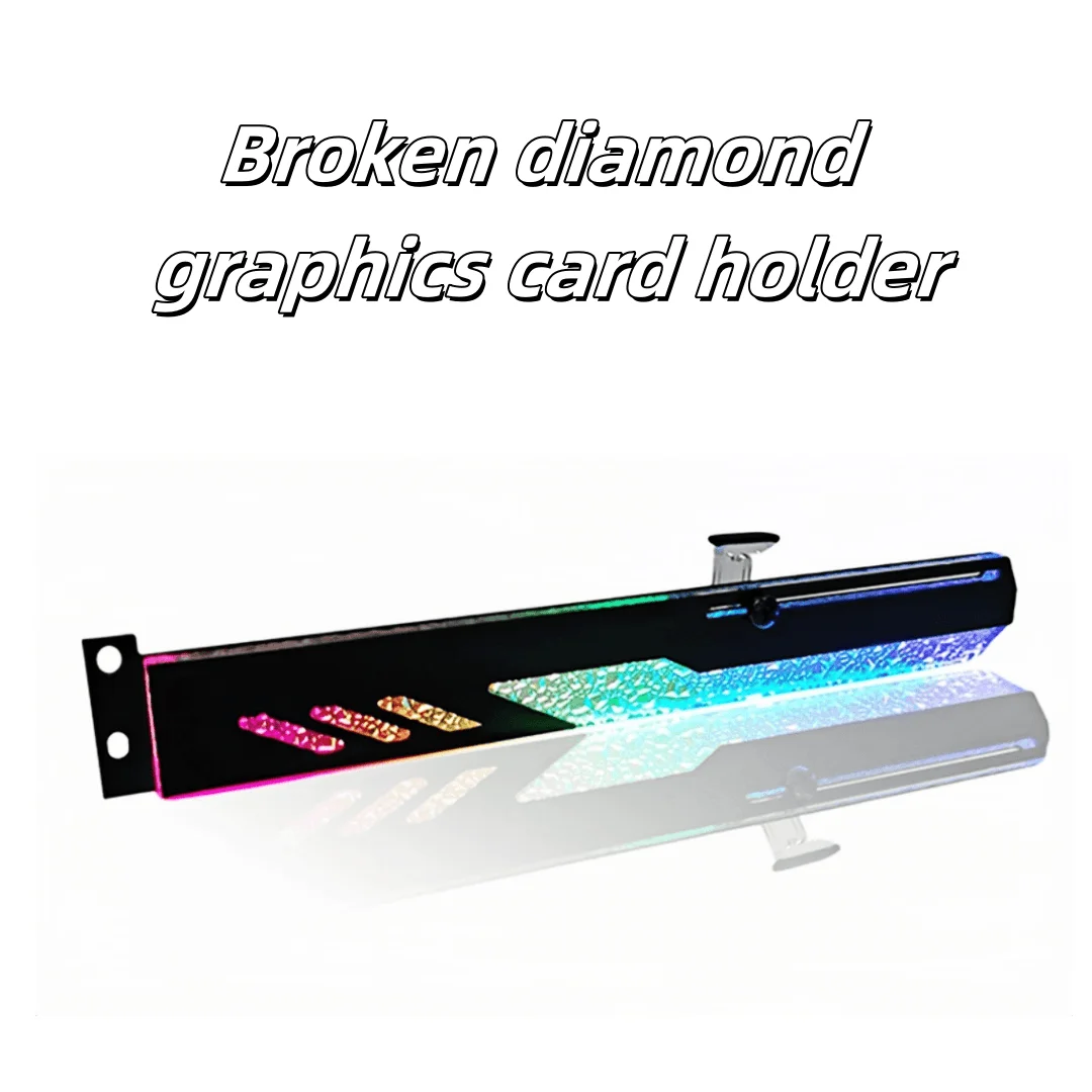 Computer GPU Bracket, Made Of Plastic And Aluminum Alloy, With A Broken Diamond Glowing Design ARGB, 3-PIN Interface.