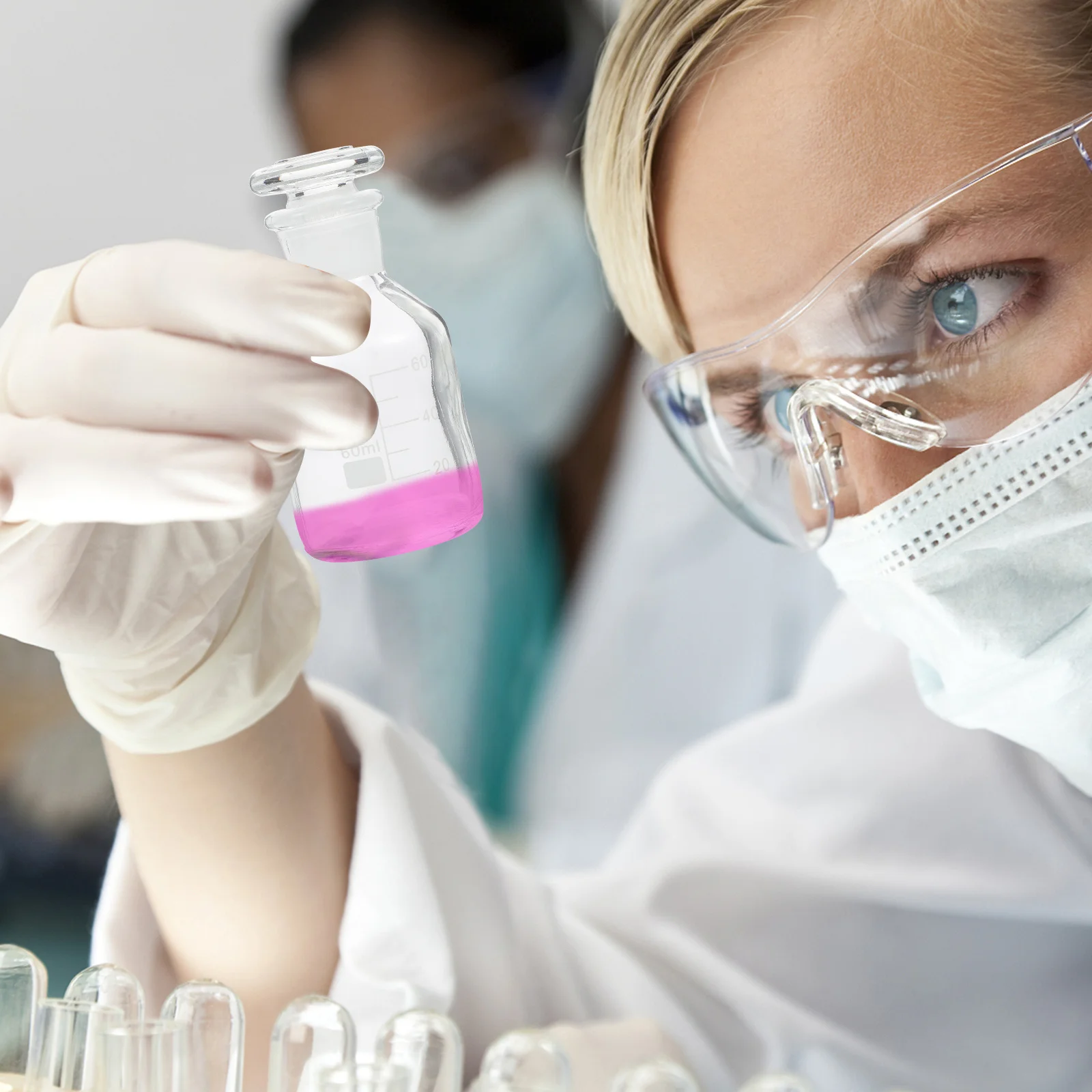 1Pcs Glass Wide Mouth Reagent Bottle Frosted Stopper Heat Resistant Laboratory Chemical Sample Bottle Sample Bottles