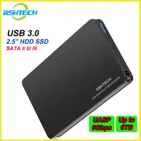 RSHTECH Portable HDD/SSD Enclosure Hard Disk Enclosure with UASP Protocol USB 3.0 2.5 Inch SATA Hard Drive Enclosure