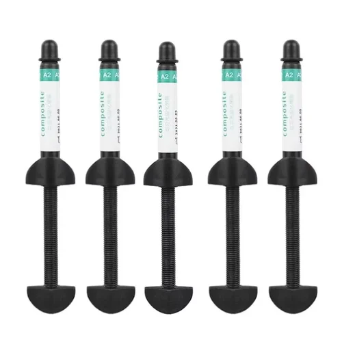 Imagen 2 del producto 5 uds Dental Nano resina compuesta híbrida A1 A2 A3 A3.5 B1 espátulas ligeras y curables resina Oral compuesta de curado ligero 4g