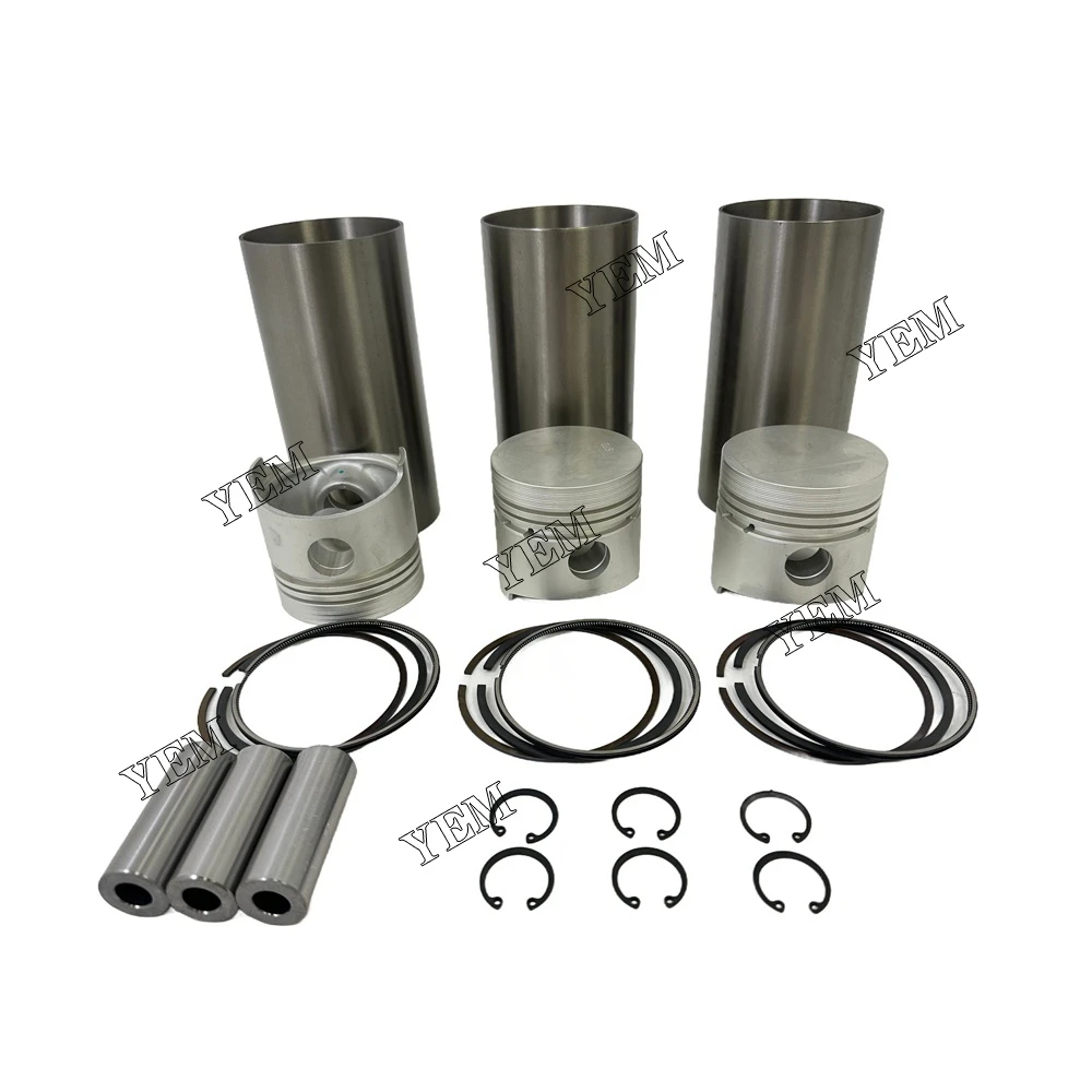 D1402 Piston + Cylinder liner + Piston Ring With Pin Lock + Clip 3-cylinder For Kubota Engine