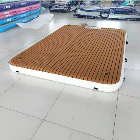 Custom Logo Adults Large Inflatable Air Dock Drop Stitch PVC Water Floating Platform