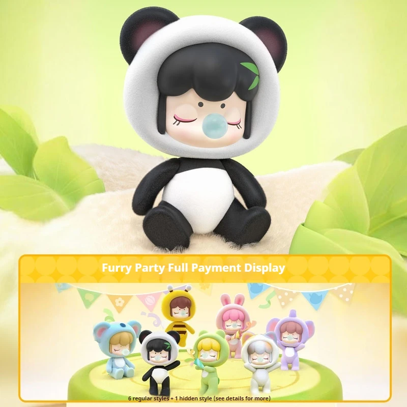 

Babynanci Rongrong Party Series Blind Box Cute Cartoon Healing Desktop Car Ornaments Articulation Mobility Decorate Toy Gifts