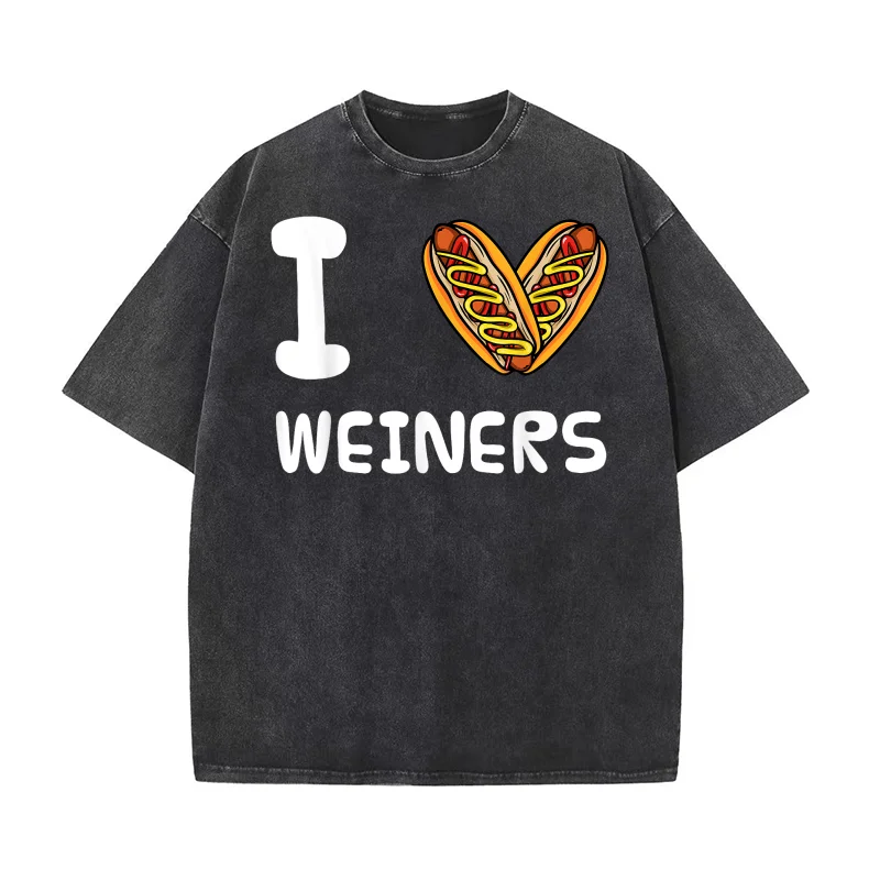 Camiseta I Love Weiners Hotdogs Frankfurter Wiener Frank salchicha Bun, camiseta para hombre, ropa de manga corta para hombre, moda
