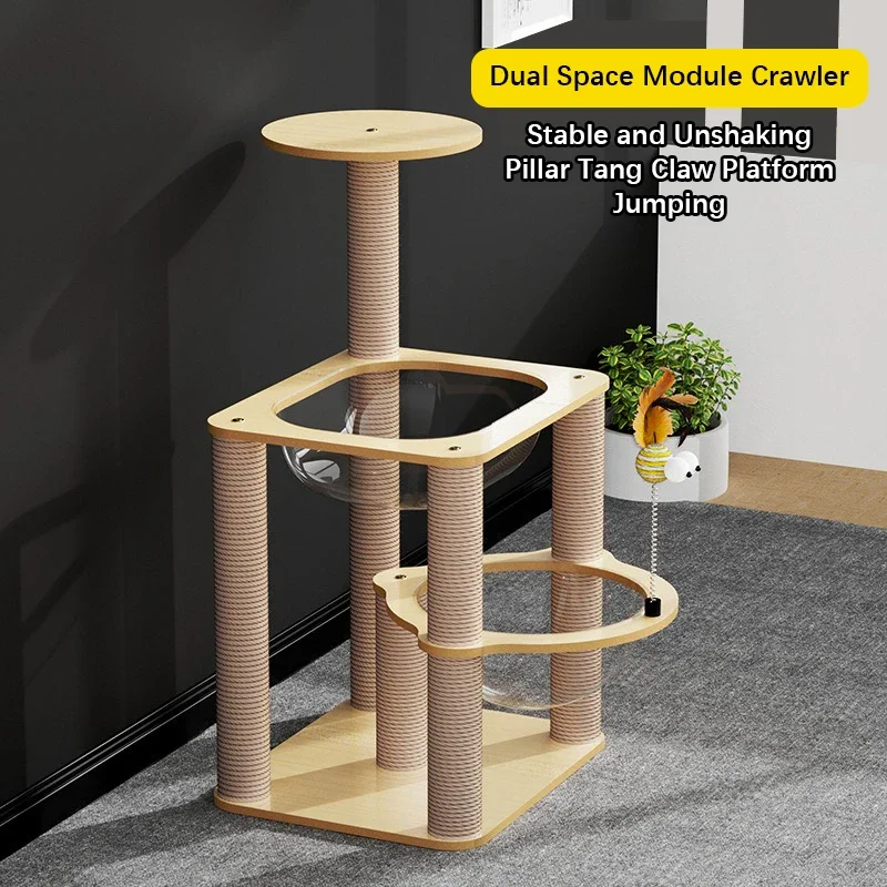 Cat Climbing Frame Space Capsule Multi-layer Cat Nest Jumping Platform Villa Multi-cat for Playing Sleeping All-in-one Frame