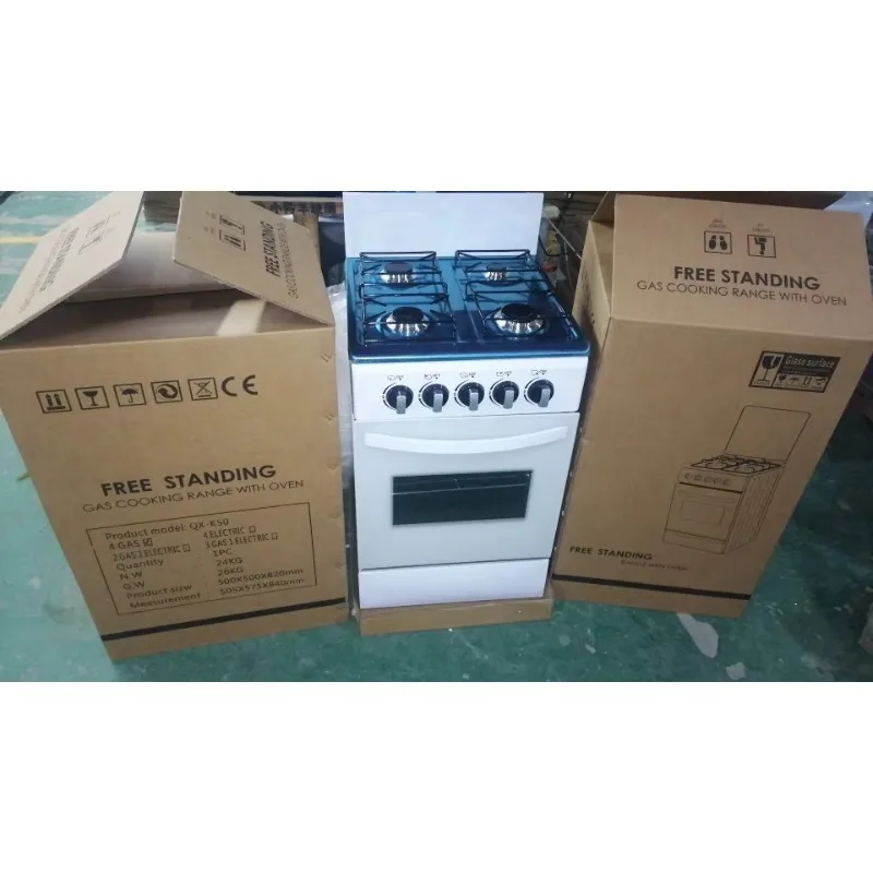 Gas Oven with Integrated Upright Liquefied Petroleum Gas Tank and 4 Burners Enamel Material Independent Burner