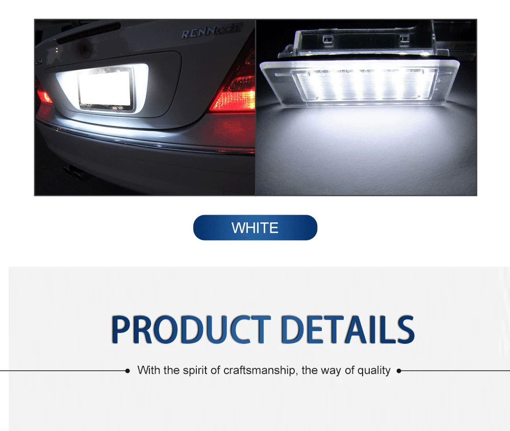 2 Stück Auto-LED-Kennzeichenbeleuchtung Weiß für Renault Trafic 3 (X84) 2014 2015 2016 2017 2018 2019 2020 Canbus Fehlerfrei – Detail 5