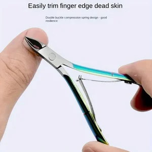 Aço inoxidável Nail Cutícula Clippers, pinças, empurrador, remoção da pele morta, tesoura, ferramentas de manicure, 1Pc 8 principais vendas removedor de cuticula - №7