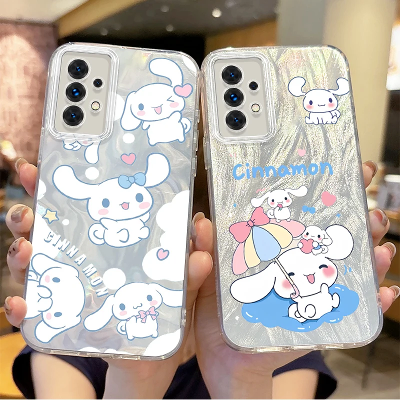 Cartoon Sanrio Cinnamoroll Phone Case for Samsung Galaxy S25 S24 S23 S22 S21 Plus Ultra A73 A72 A71 A55 A54 A53 Shockproof Cover