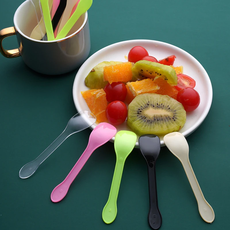 100Pcs Mini Plastic Spoons Flatware Spoons For Jelly Ice Cream Dessert Appetizer Plastic Spoon For Party Supplies image 3