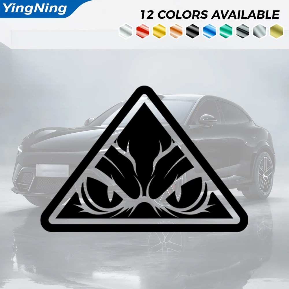 Reflective Monster Eyes Warning Triangle Car Sticker Vinyl Decal for Window Door Body Panel Exterior Universal Cars Trucks SUVs