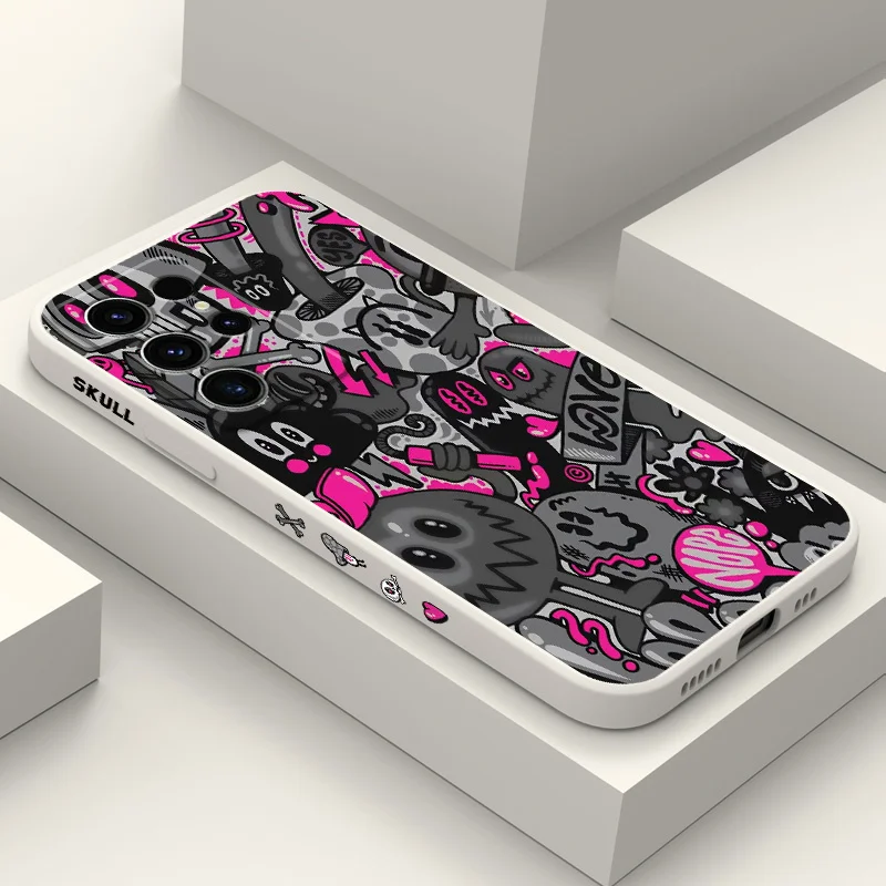 Rose Skull Phone Case For Samsung Galaxy S25 S24 S23 S22 S21 S20 S10 Ultra Plus FE Note 20 Ultra 10 Plus Cover