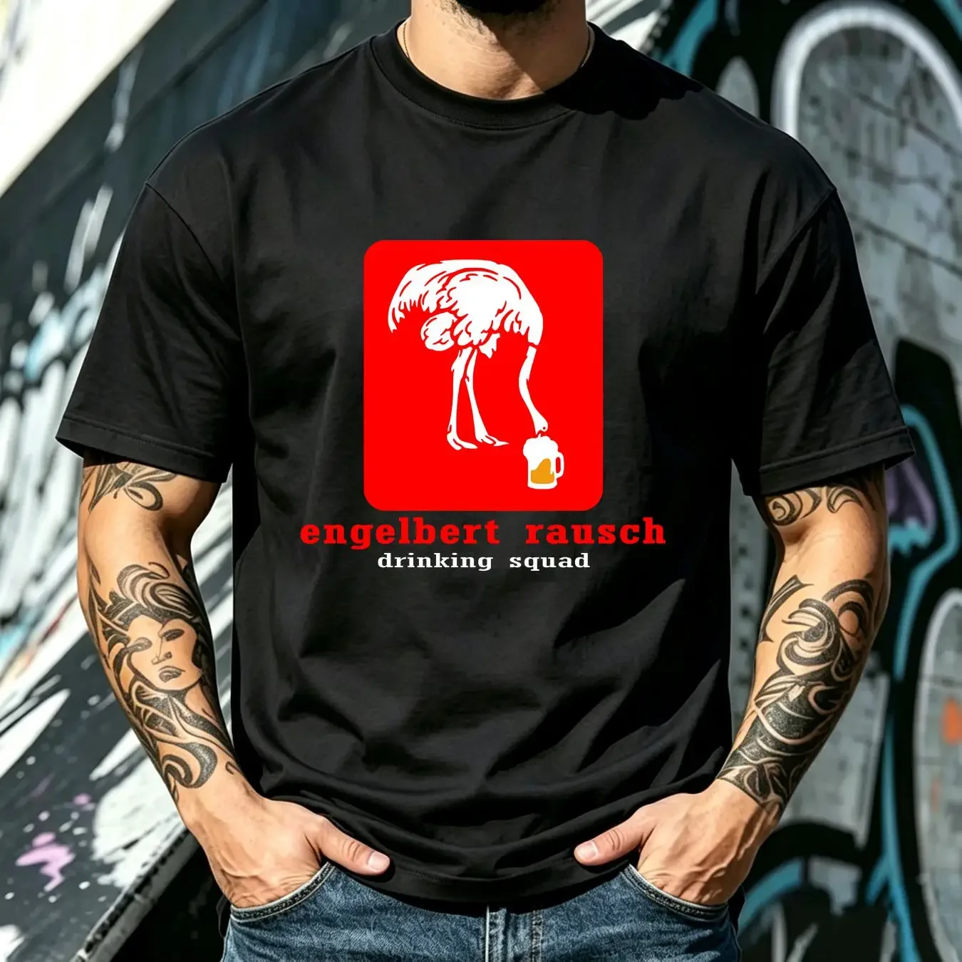 washed T Shirt Engelbert Rausch Strauss Parody Birthday Present Father's Day Construction Worker Village Children Festival