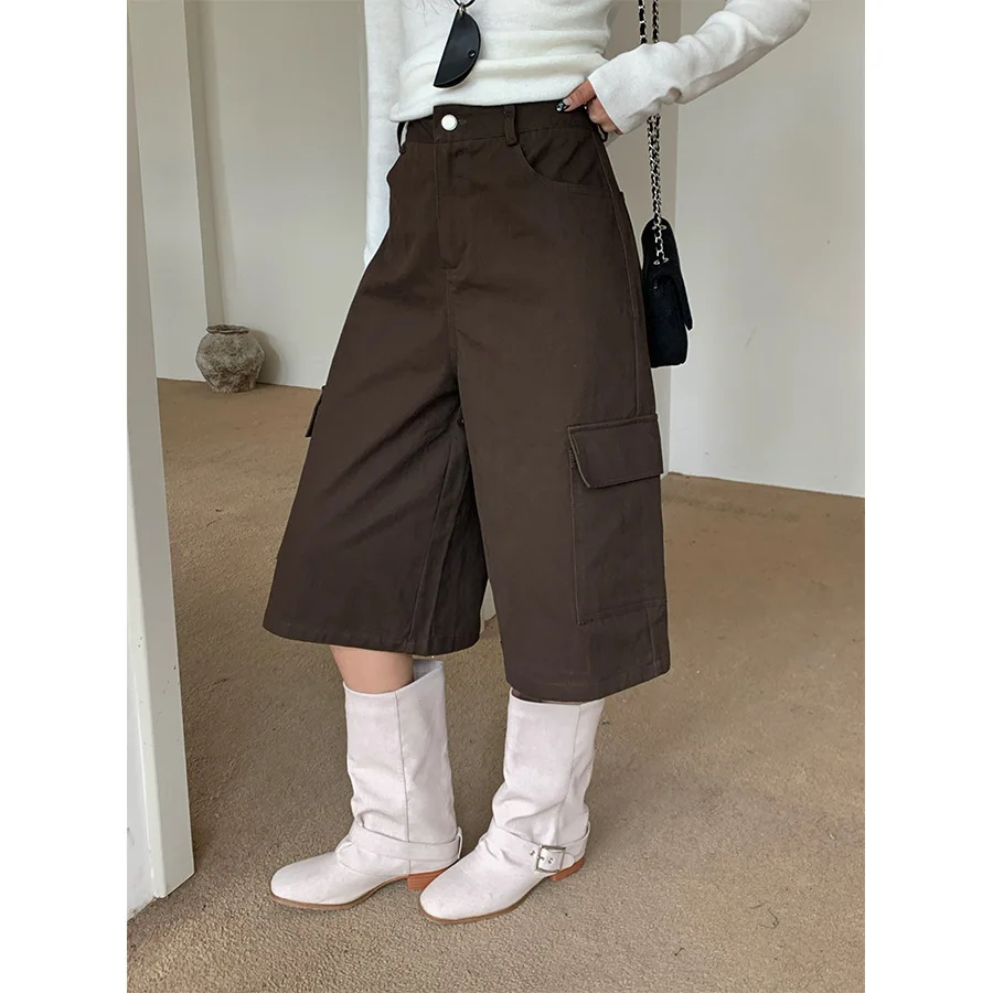 Versatile temperament Advanced sense Casual loose low-rise cropped pants Women