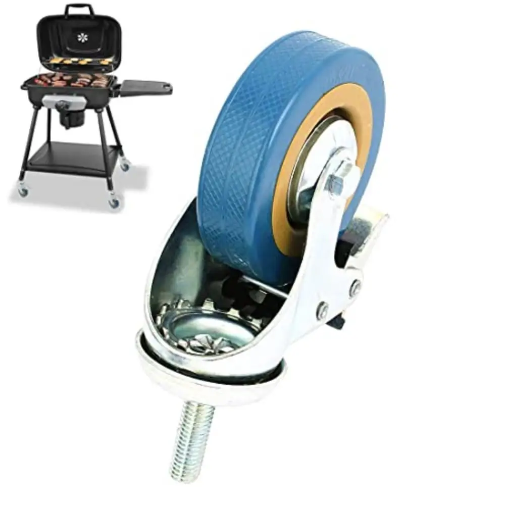 Noiseless Furniture Caster Heavy Loads Transporter Swivel Caster With Brake Rubber Roller Wheel Shelf Cart Wheel