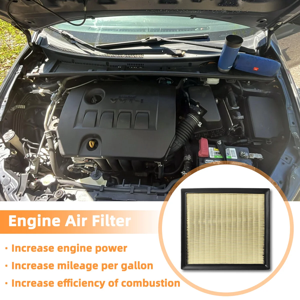 Auto-Motorluftfilter CA10755 Passend für Toyota Avalon Camry Highlander Sienna Lexus ES350 RX350 Jeep Grand Cherokee, 17801-0P050 – Detail 2
