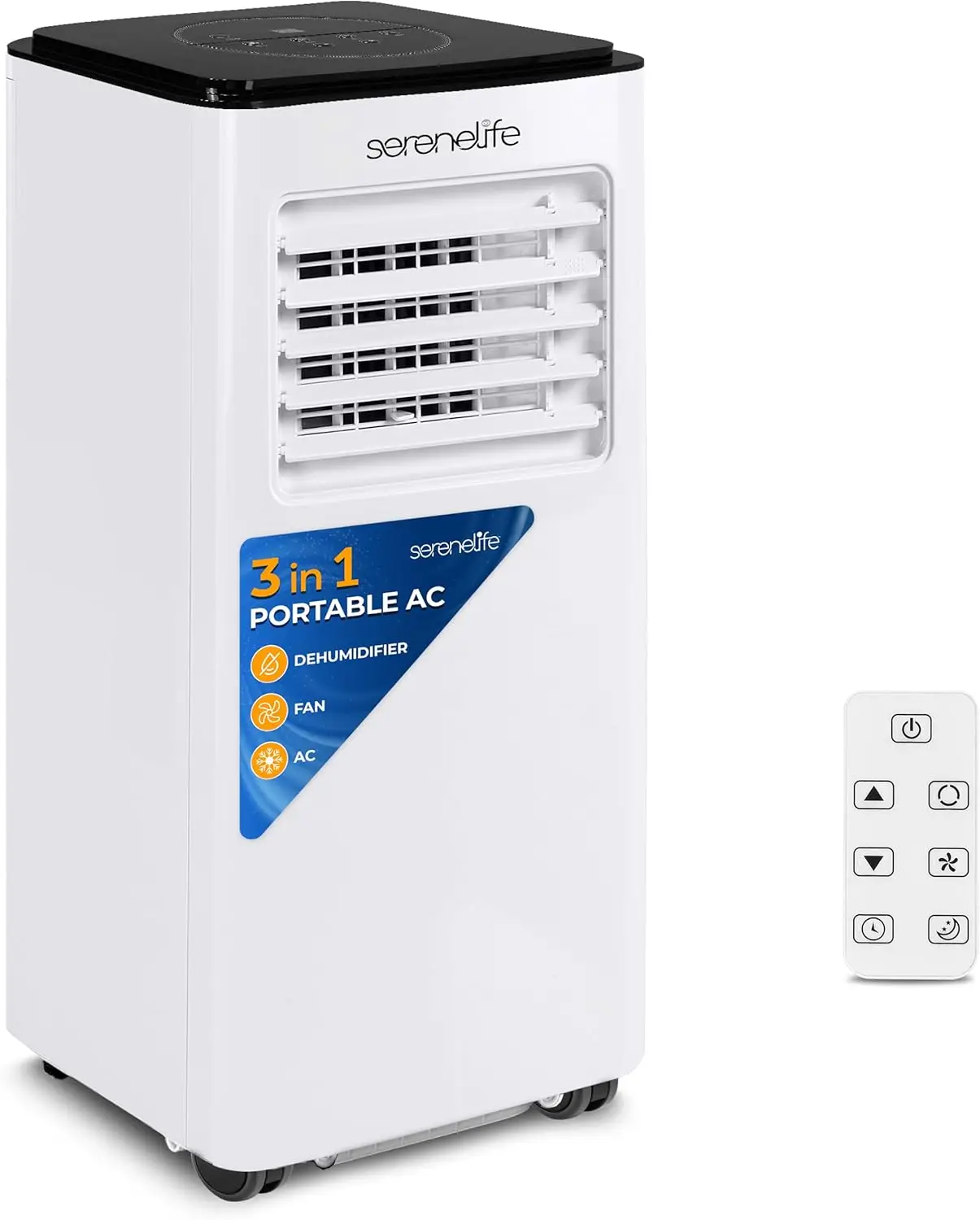 SereneLife SLACP803 Single Duct Portable Air Conditioner-8000 BTU Capacity (Ashrae) Compact Home A/C Cooling Unit with Built-in