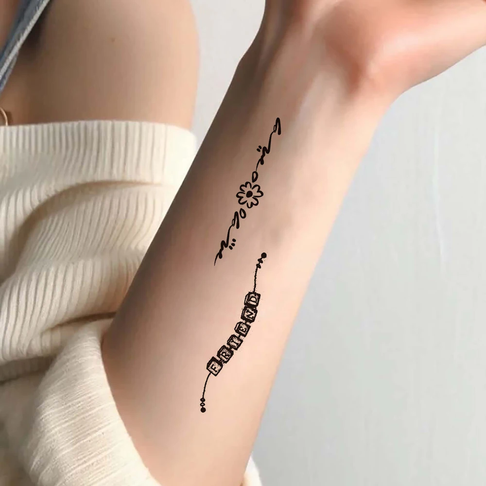 20pcs Finger Tattoo Stickers For Women Men Waterproof Black Small Size Temporary Tattoos For Hand Fingers Legs Wrist Body Decals