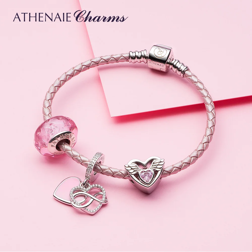 ATHENAIE Pink Polka Dot Murano Glass Charm Bead fit European Bracelets Perfect Gift for Women, Memorable Occasions Jewelry image 3
