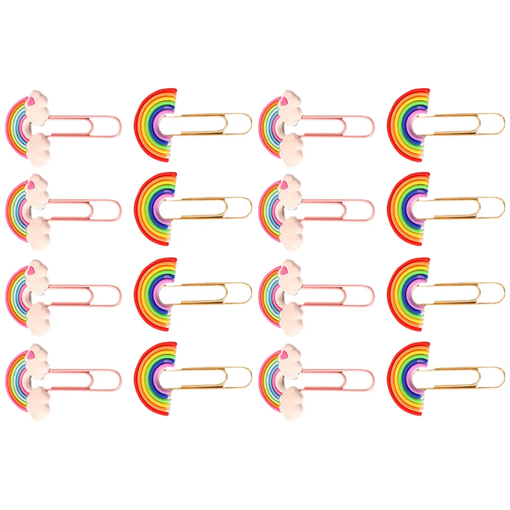 

16 Pcs Paper Clips Colorful Bookmark Pins Paperclips for Office Decorative Craft Metal