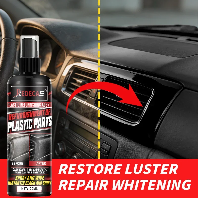 Plastic Restorer & Tire Coating Wax, Nano Anti-Yellow Polish for Car Interior Trim