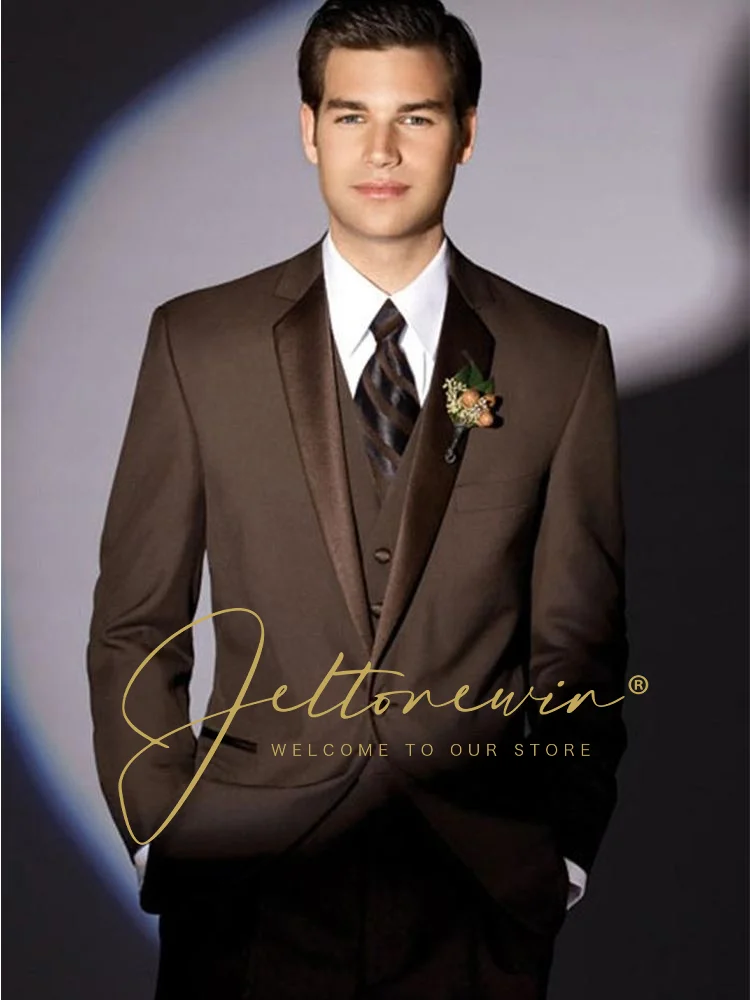 

Men's Suit Jacket Vest Pants Fashion Boutique Casual Business Male Groom Wedding Tuxedo Dress 3 Pieces Set Blazers Coat Terno