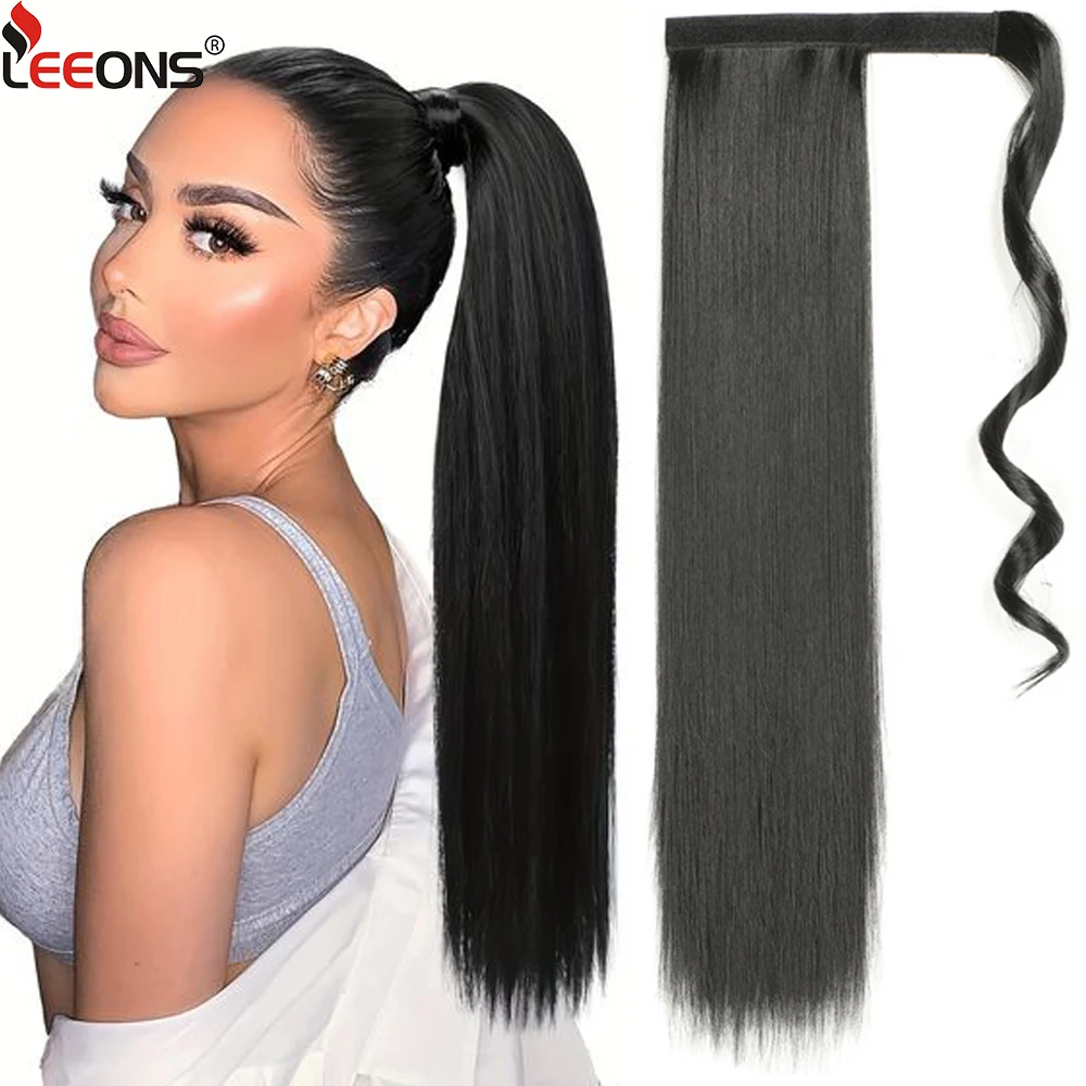 

Synthetic Long Straight Ponytail Extension Wrap Around 22" Straight Ponytail Hairpiece Pony Tail Hair Extension For Women Girls