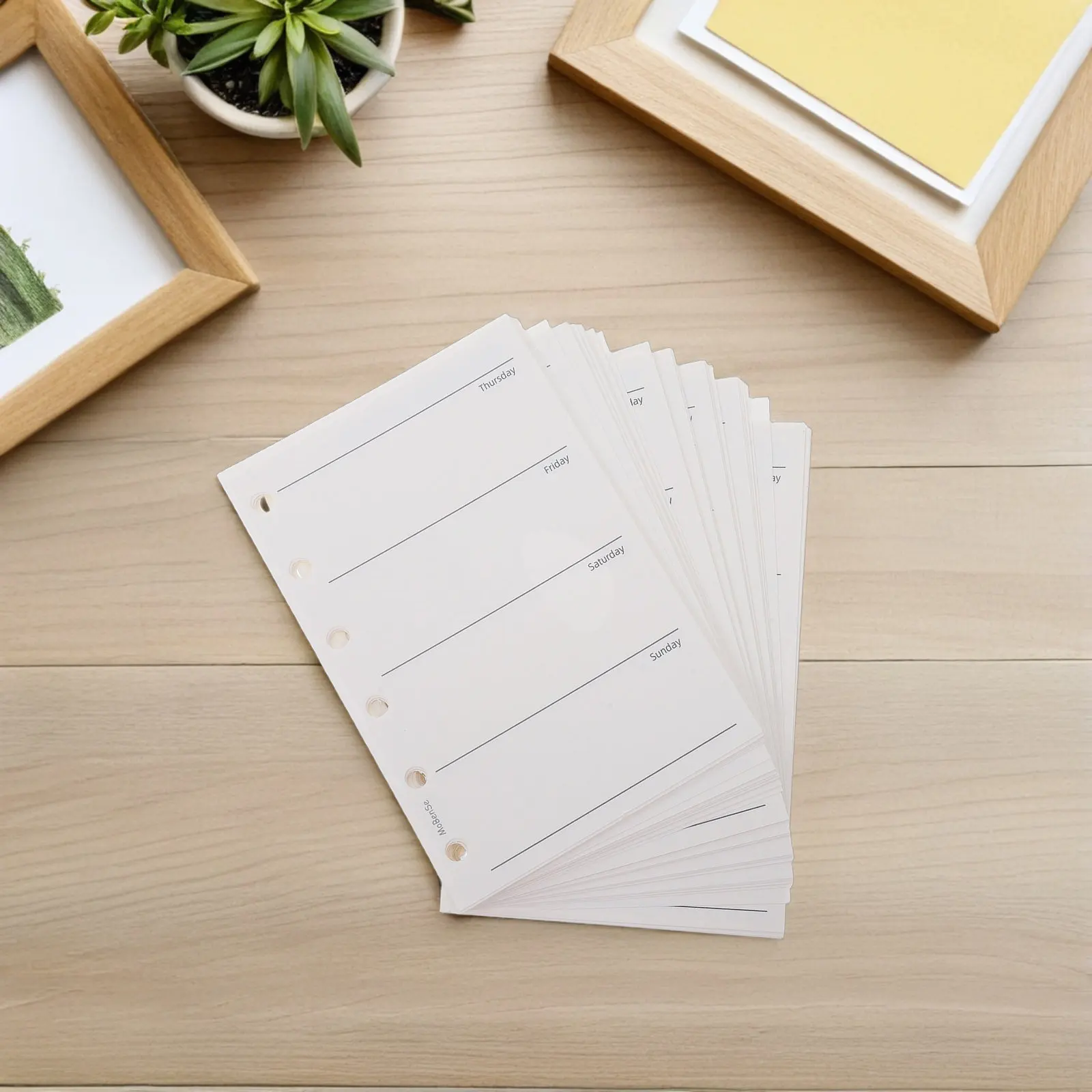 

200Pcs A7 Weekly Planner Paper Refill 6 Ring Binder Inserts 4.7x3.1 120Gsm Double-Sided Lined Personal Planner Pages Office