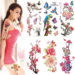 Anime Rose Flowers Temporary Tattoos Stickers Waterproof Arm Shoulder Fake Tattoo for Women Make Up Big Flash Tattoo on Body Art