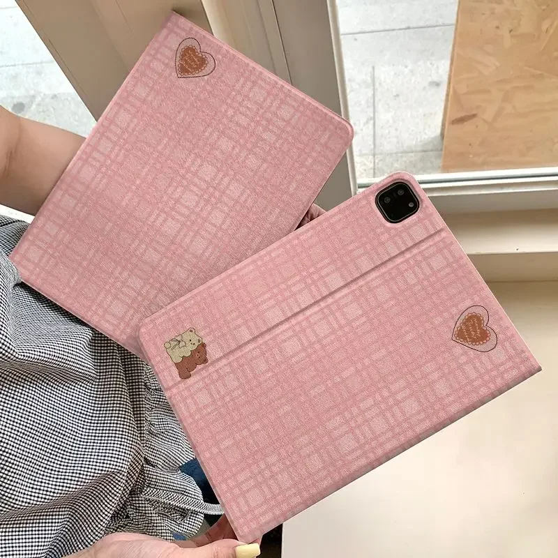 Pink Plaque Lace Love Bear Notebook Stars For iPad Pro 13 11 M5 M4 M3 M2 Air 3 2 1 11th A16 12.9'' 10 9 8 5 Th Mini 7 6 5 4 Case