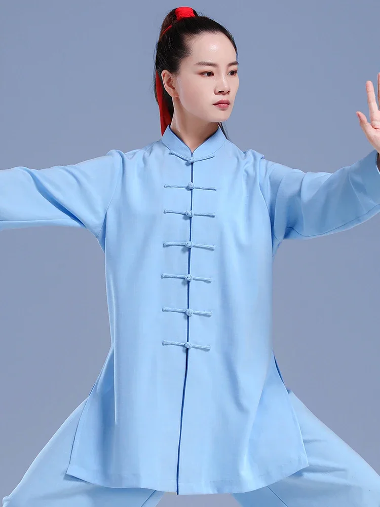 

Linen Blend Kung Fu Tai Chi Clothing Martial Arts Clothes Taijiquan Wushu Uniform Wing Chun Multicolor 2022 New Style Light Blue