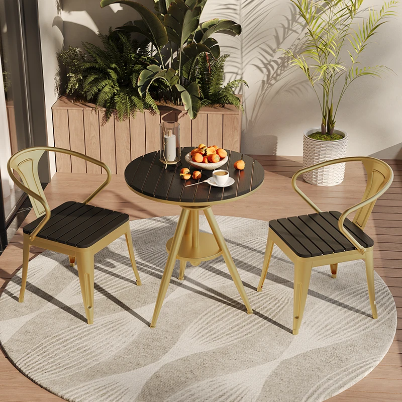 Garden Balcony Tables and Chairs Milk Tea Shop Cafe Outdoor Round Table